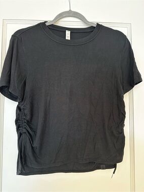 lululemon athletica Black Short Sleeve Side-Ruched Tee